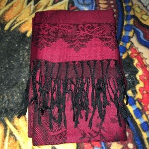 SOLD maroon pashmina scarf